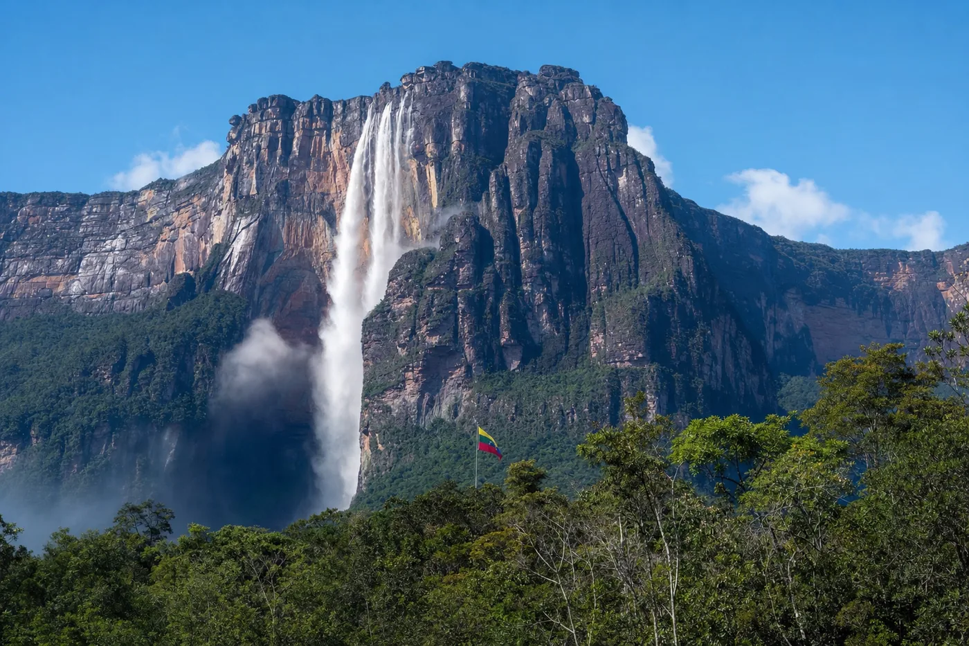 Venezuela – bekanntes Wahrzeichen mit der Landesflagge