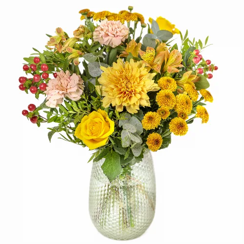 Gemischter Blumenstrauß in Gelb